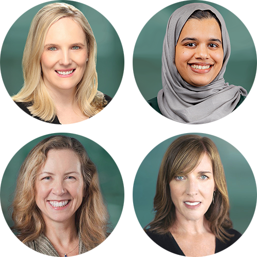 Headshots of the four core team members of Newton Street PR